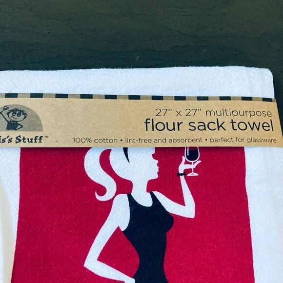 NWT Funny Drink Up Bitches Wine Lover Dish Towel - Picture 3 of 3